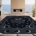 thumbnail image 2 of Design&I 5'x7' Washable Area Rug Sleek Flatweave Pet Friendly & Non-Slip Snake Gothic Round Serpentine Starry Occult Symbols Moody Goth for Small Living Room, Bedroom, 2 of 7