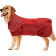 thumbnail image 1 of Quick Dry Pet Towel, Microfiber Stretch Cotton, Dog Bathrobe, Warm Jacket Design-Red-M, 1 of 5