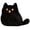 F001- Black, variant on Fluffy Accent Pillow, Black Cat Decor, Cat Decor for Home, Cat Body Pillow, 22X20 Inch Soft Playful Surprised Expression Black Cartoon Ghost Cat Plush for Sofa Bed Car and Cozy