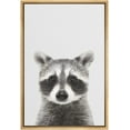 thumbnail image 3 of PixonSign Framed Canvas Print Wall Art Raccoon Portrait on Gray Background Animals Wildlife Photography Minimalism Modern Closeup Whimsical Cool for Living Room, Bedroom, Office - 16"x24" Natural, 3 of 5