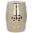 thumbnail image 2 of Pemberly Row Contemporary Ceramic Garden Stool in Gold Finish, 2 of 4