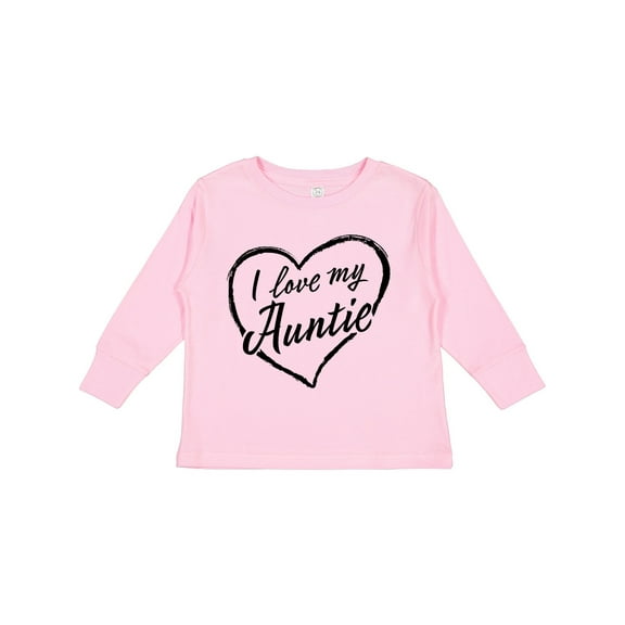 Inktastic I Love My Auntie in Black Chalk Heart Boys or Girls Long Sleeve Toddler T-Shirt