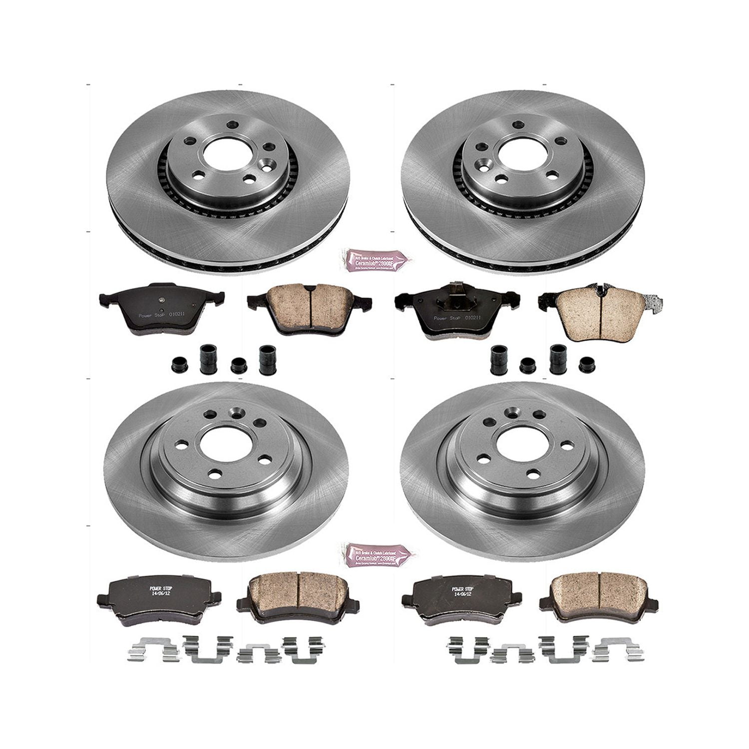PowerStop Front and Rear Stock Replacement Brake Pad and Rotor Kit Fits: VOLVO Select Models KOE5615