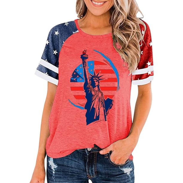 Top Plisado Gradiente de las Mujeres, Cuello de la Tripulación Manga Corta Blusa Suelta para el Hogar Y el Uso Diario, Ligera Túnica de Moda Casual