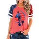 thumbnail image 1 of Top Plisado Gradiente de las Mujeres, Cuello de la Tripulación Manga Corta Blusa Suelta para el Hogar Y el Uso Diario, Ligera Túnica de Moda Casual, 1 of 2