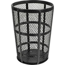 Global Industrial Outdoor Steel Mesh Corrosion Resistant Trash Can 48 Gallon Bla