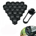 thumbnail image 2 of GLOSS BLACK ALLOY WHEEL NUT CAP SET - 17mm - Universal Fit, 2 of 5