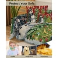 thumbnail image 4 of Christmas Red Sofa Covers for 3 Cushion, Washable Couch Cover for Sectional Sofa Slipcovers with Tassel, Winter Snowmen Snowflake Xmas Tree Loveseat Covers Futon Cover Blanket 71''x118'', 4 of 8