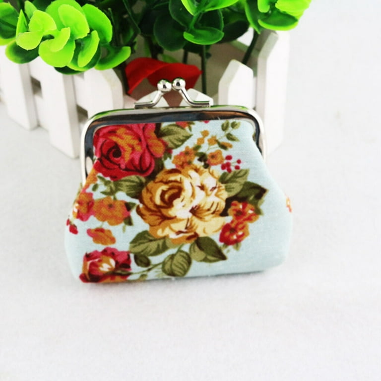  Floral Buckle Coin Purses (Retro Flower - Black) / Made in  Japan Kiss-lock Change Purse Wallets pouch for women : Clothing, Shoes 