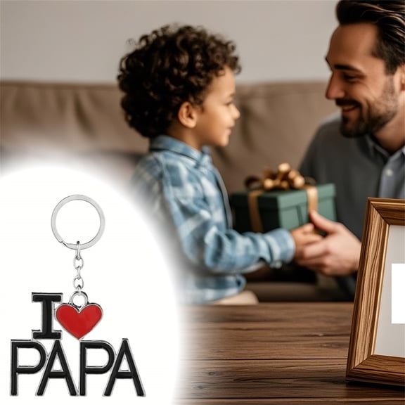 PLJFXXM Spl Gift for Grandpa Grandfather I LOVE PAPA Keychains Key Ring Jewelry for Father's day Birthday from Granddaughter Grandson