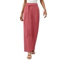 thumbnail image 2 of Pounoo Women's High Waist Tie Waist Wide Leg Pants with Belt Detail Casual Office Work Wear Lightweight Breathable Comfortable Trousers Gift, 2 of 6
