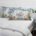thumbnail image 4 of Octopus Coastal Throw Pillow Covers, Summer Nautical Starfish Coral Beige Soft Breathable Pillow Cases with Invisible Zipper for Sleeping, King Size Pillowcases for Couch Bed Sofa Chair 20x36 Inches, 4 of 9