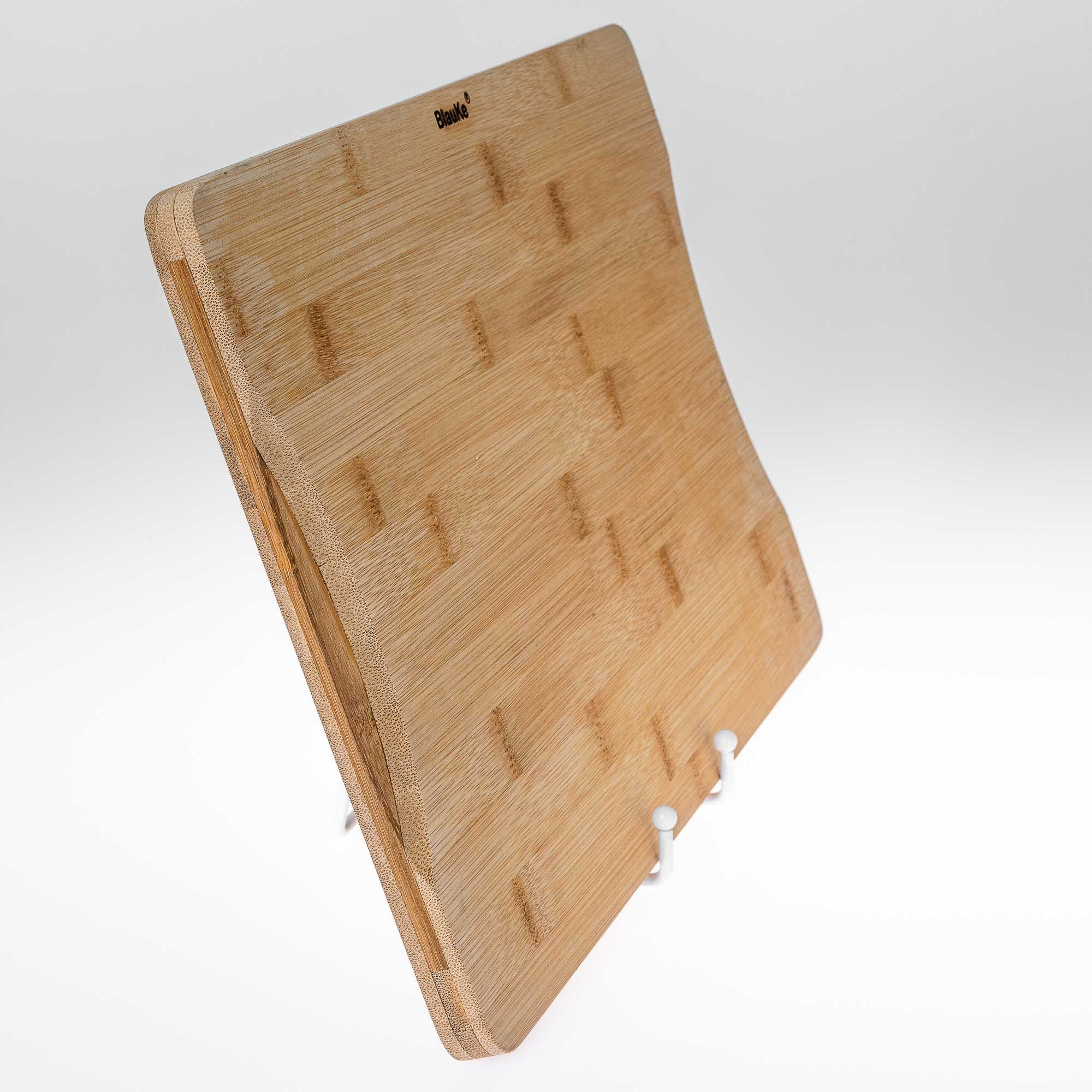 BlauKe® Wood Cutting Board for Kitchen – 15x10" Large Bamboo Cutting Board with Juice Groove and Handles – Wooden Chopping Board, Serving Tray