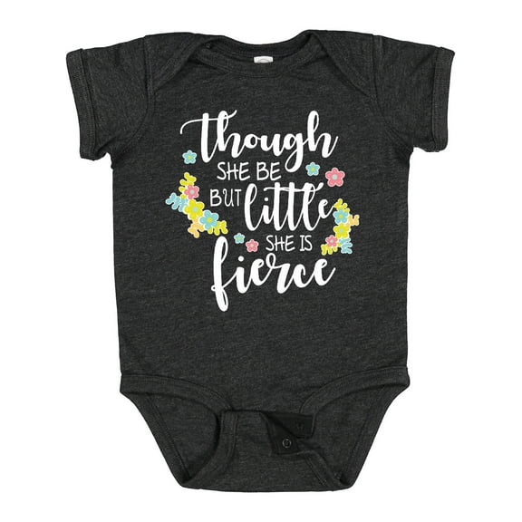 Inktastic Though She Be but Little She is Fierce Shakespeare Girls Baby Bodysuit