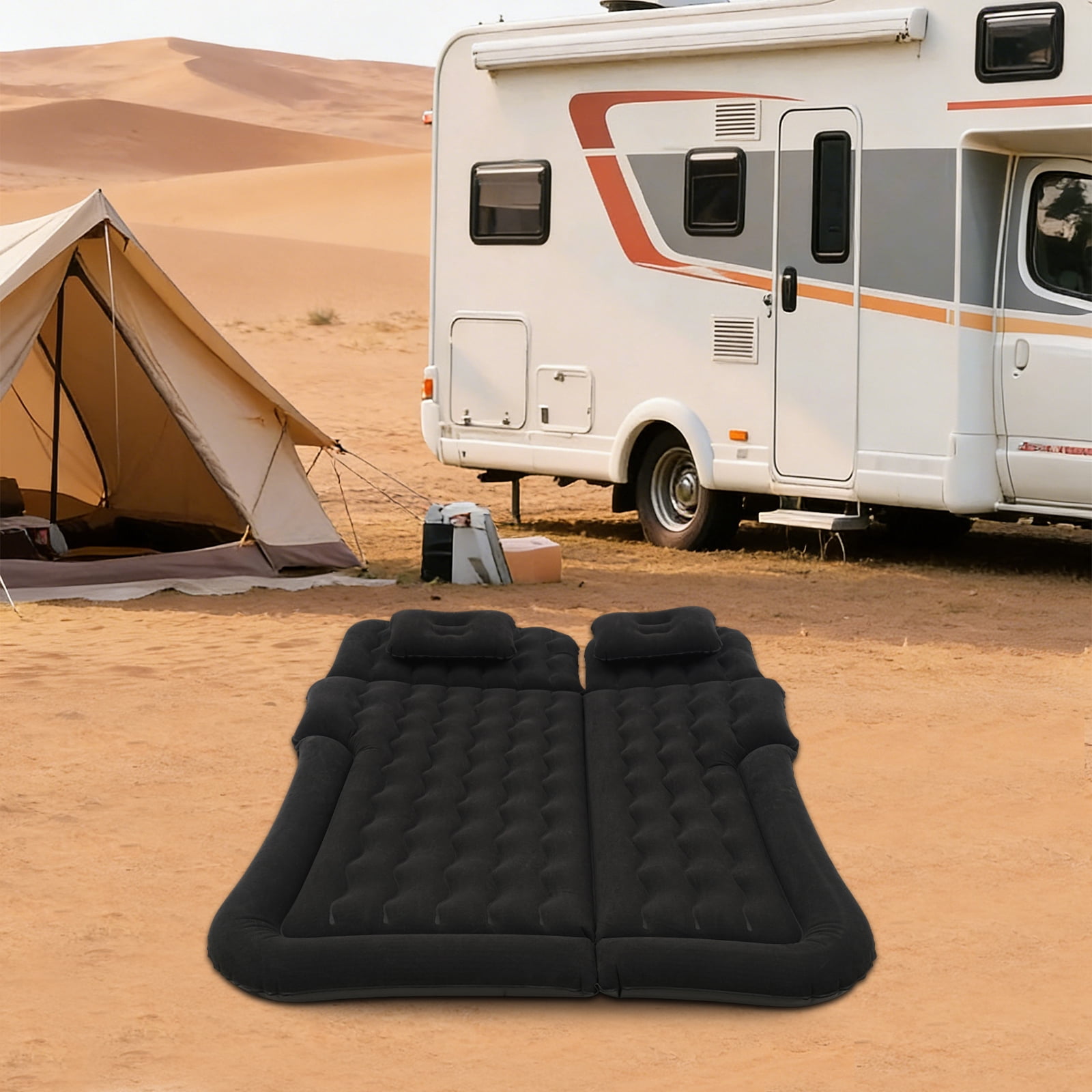 SUV Inflatable Mattress – Car Air Bed, 661lbs Capacity, Flocking & PVC, DC12V Pump, for Back Seat Camping Road Trip, Portable Sleeping Pad