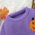 thumbnail image 5 of Coerni Halloween Gho𝐬t Pattern Chunky Sweater for Toddler Baby Boys Girls Long Sleeve Crew Neck Knit Pullover Winter Wear, 5 of 6