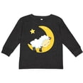 thumbnail image 3 of Inktastic Cute Sheep, Sleeping Sheep, Moon, Stars, Sleepy Boys or Girls Long Sleeve Toddler T-Shirt, 3 of 5
