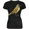 thumbnail image 1 of Easter Spring Flowers Robin Bird Juniors Soft T Shirt Charcoal Black Triblend SM, 1 of 1