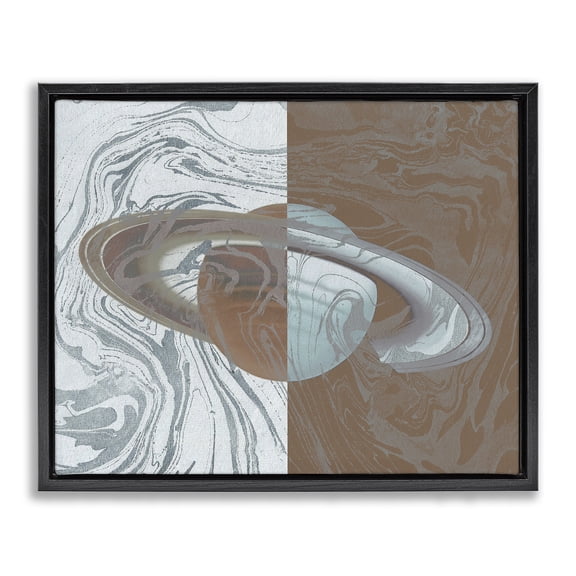 Stupell Industries Contemporary Black Floating Frame Canvas Art, 21 x 17, by Lil' Rue
