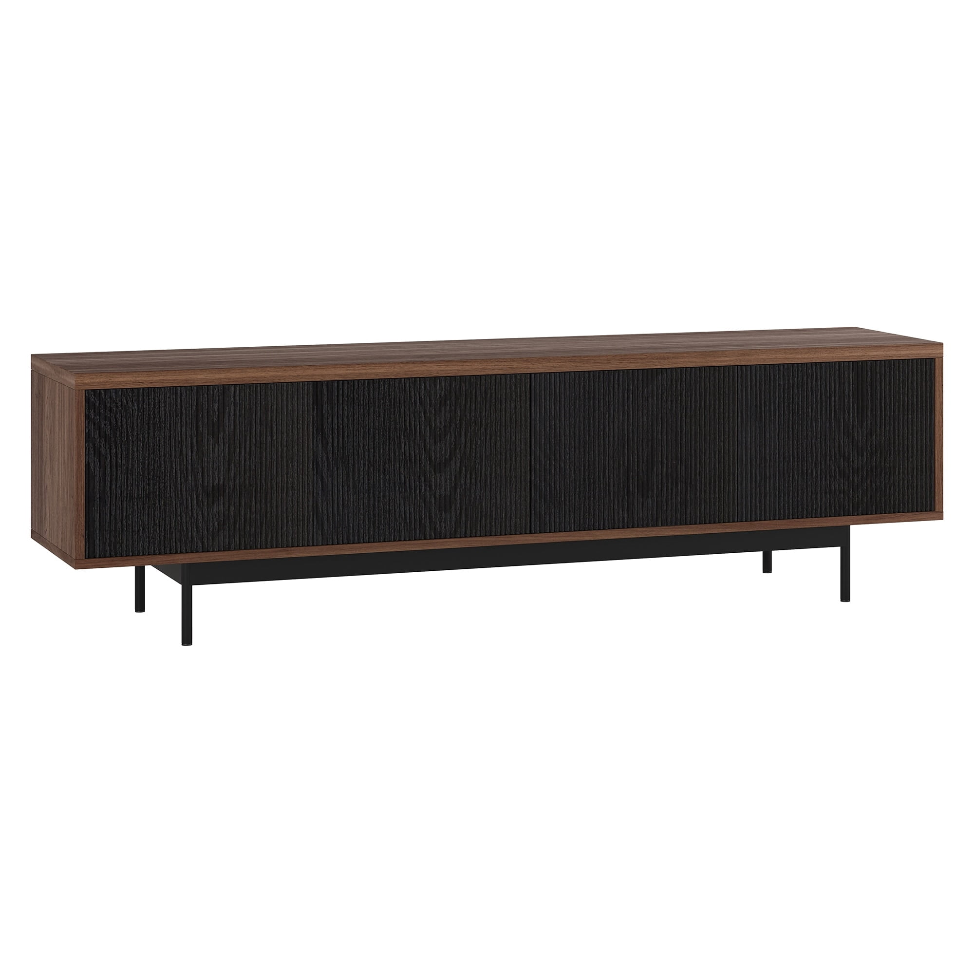 Heath & Cliff Whitman Rectangular TV Stand for TV's up to 75" - 70" Wide Satin Walnut/Black Grain