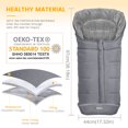 thumbnail image 2 of Orzbow Upgraded Warm Bunting Bag Universal, Stroller Sleeping Bag, Waterproof Toddler Footmuff(Grey), 2 of 8