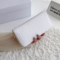 thumbnail image 1 of Cartera de moda para mujer, bolso de mano con cremallera larga, cartera tejida, monedero, 1 of 6