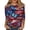 Dark Blue #133, variant on Womens 4th of July Shirts 3/4 Sleeve Tshirts Casual American Flag Print Pullover Independence Day Patriotic Tops USA 250th Anniversary Celebration Party Crew Neck 1776-2026 Blouses Dark Blue XL