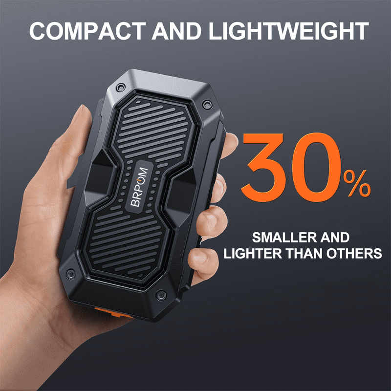 BRPOM 5000A Jump Starter, 12V Portable Car Jump Starter 15800mAh Car Battery Pack for Up to ALL Gas & 8L Diesel Engines, Battery Booster Charger Jump Box with 3 Modes LED Flashlight, Jumper Cable