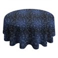 thumbnail image 4 of Dark Blue Christmas Snowflake Pattern Round Tablecloth 60"x60",Wrinkle Wipeable Table Cloth for Kitchen Dining Room Picnic Patio Party, 4 of 6