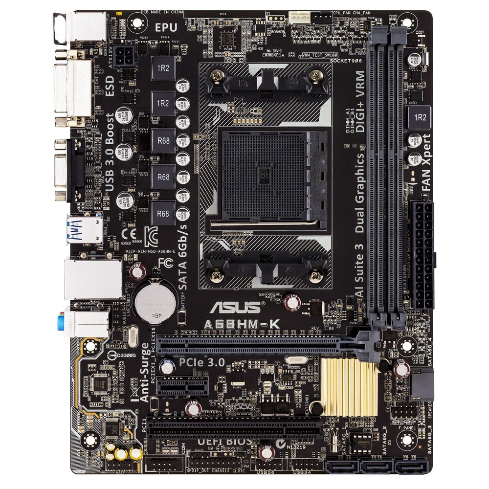 Asus A68HM-K AMD A68H Micro ATX DDR3-SDRAM Motherboard - Walmart.com