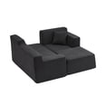 thumbnail image 6 of Aukfa 96" Modular Sectional Sofa, L-Shaped Cloud Couch with Right Facing Chaise, Corduroy 3-Seat Memory Foam Sofa for Living Room, Black, 6 of 8