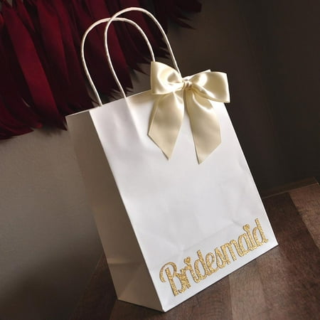 Bridesmaid Gift Bags. Ships in 1-3 Business Days. Large White Paper Bags with Handle. Bridesmaid Gift (Best Gift Bag Ideas)