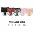 thumbnail image 7 of Women’s 5‑Pack High Waisted Briefs, Printed Full Coverage Stretch Breathable Everyday Comfort, 7 of 7