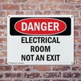 thumbnail image 4 of (2 Pack) Electrical Room Not An Exit OSHA Danger Sign 10 Inch X 7 Inch Indoor / Outdoor Rust-Free Aluminum Metal Signs for Workplace, Workshop, and Construction Site, Made in the USA, 4 of 8