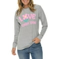 thumbnail image 3 of Love Every Time Graphic Long Sleeve Crewneck Tee - Heather Grey XL, 3 of 4