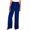 Blue, variant on WIZUTIZ Summer Pants for Women Breathable Trendy Loose Wide Leg Beach Pants Elastic Stretch High Rise Full Length Dress Pants Solid Pleated Paperbag Trousers for Ladies Business Date Blue