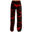 thumbnail image 4 of Halloween Pajamas for Women Drawstring Stretch Lounge Pants Soft Comfy Sleep Bottoms Cute Loose Palazzo Pj Pants Red S, 4 of 7