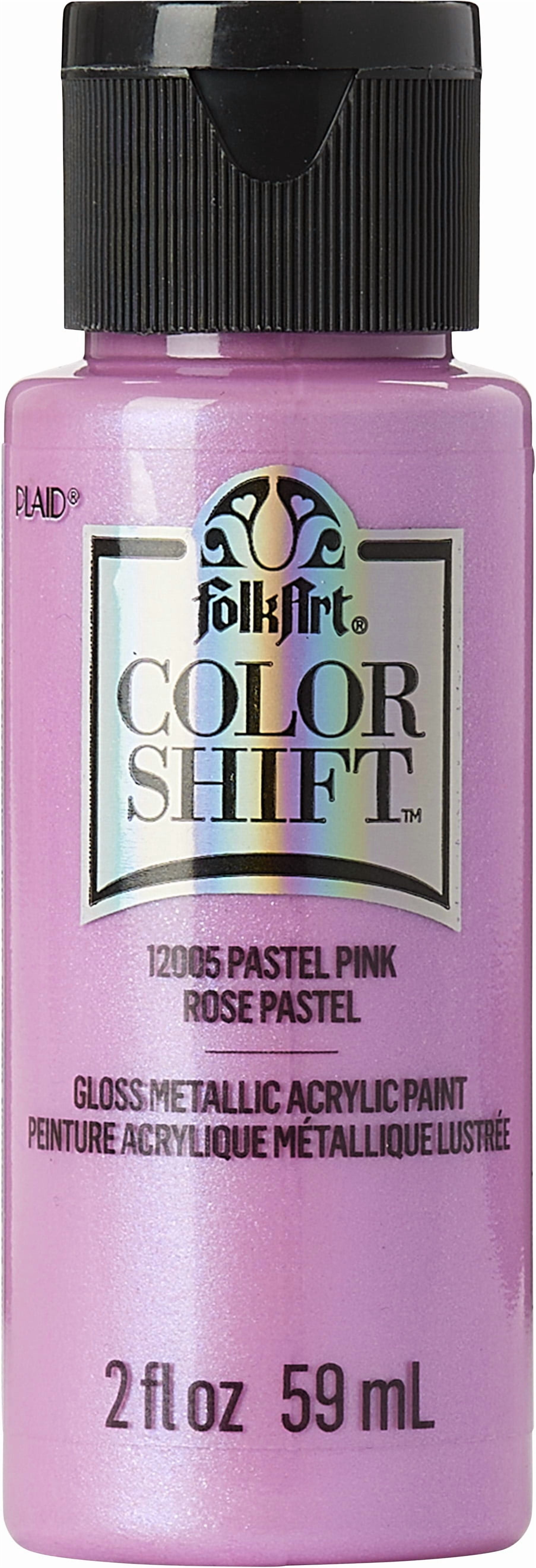 (3 pack) FolkArt Color Shift Acrylic Craft Paint, Gloss Finish, Pastel Pink, 2 fl oz