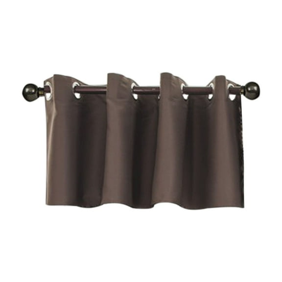 Short Light Blocking Curtains Kitchen Window Treatment Polyester Cafe Style Drapes with Grommets for Bathroom Office Small Windows