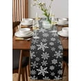 thumbnail image 4 of Black White Snowflake Christmas Table Runner 72 Inches, Winter Xmas Snowflakes Bed Runner Dresser Scarves Tabletop for Indoor Outdoor Parties/Ceremony/Banquet, 14" x 72", 4 of 8