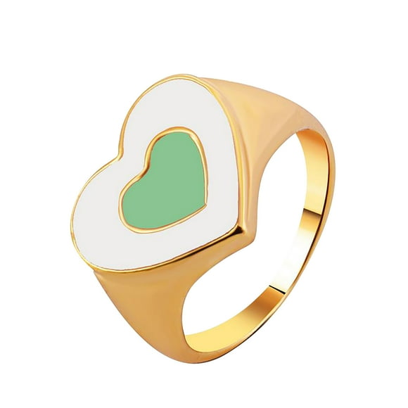 Anillos para mujer, regalos para mujer, moda para damas, doble corazón, dulce anillo de aleación con forma de corazón, joyería