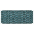 thumbnail image 1 of Ethnic Kitchen Mat, Striped Hand Drawn Pattern Based on a Traditional Ornament, Plush Decorative Kitchen Mat with Non Slip Backing, 47" X 19", Teal Bluegrey Dark Brown, by Ambesonne, 1 of 1