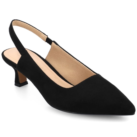 Journee Womens Paulina Kitten Heel Sling Back Pointed Toe Pumps, Widths Available