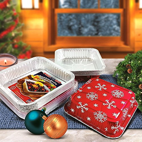 6 Christmas Holiday Holly Disposable Aluminum Baking Pans by Celebrate  It™, 6ct.