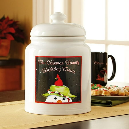 Personalized Friendly Snowman Cookie Jar