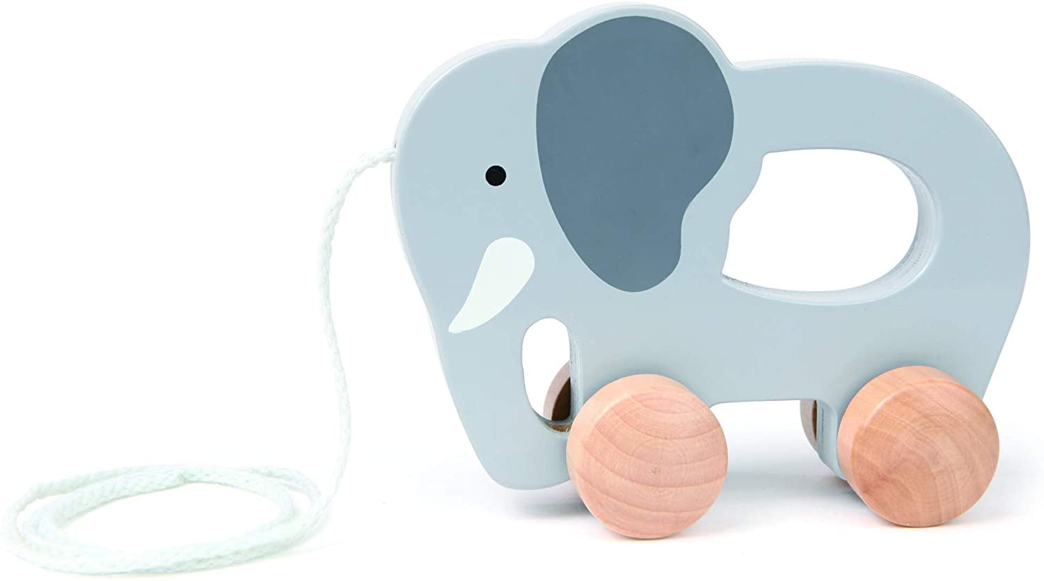 Hape Wooden Elephant Push Pull Multi-Colored