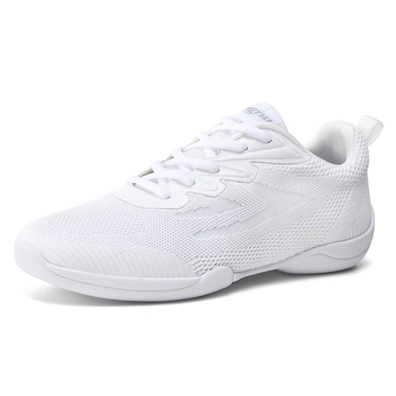 YOURDIARY White Cheer Shoes for Women Cheerleading Shoes Womens Youth Training Athletic Flats Lightweight Breathable Comfortable Fabric