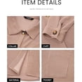 thumbnail image 6 of PRETTYGARDEN Women's Button Down Shirts Fall Long Sleeve Textured Stripe Tops Oversized Shacket Jacket Knit Blouses, 6 of 8