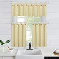thumbnail image 3 of Yesfashion Linen Striped Tier Curtains with Solid Button, Rod Pocket Tailore Curtain for Kitchen Cafe Bathroom, Set of 2, 3 of 7