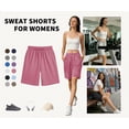 thumbnail image 3 of TEMOFON Women's Athletic Shorts Sweat Shorts for Women Drawstring Elastic Shorts with Pockets Casual Loose Shorts, 3 of 8